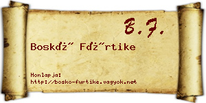 Boskó Fürtike névjegykártya